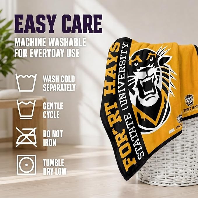 Pegasus Sports NCAA Fort Hays State Tigers Endzone Ultra Soft Tailgate Throw