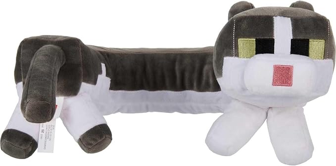 Mattel Minecraft Purring Sounds Neck Pillow, Cat Plush Toy | Cat Neck Pillow Plush that makes Purring Sounds, For Travel, Comfort & Play, For Kids & Collectors (Amazon Exclusive)