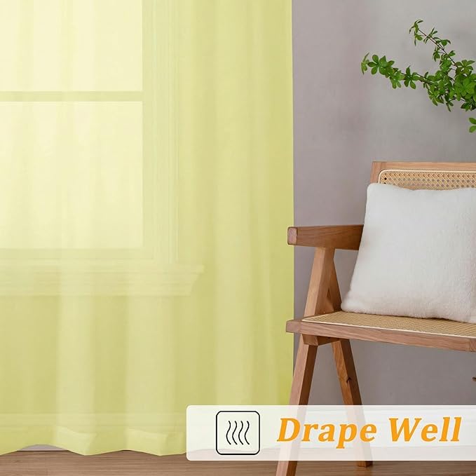 Gwine Short Kitchen Sheer Curtains 24 Inch Length - Image 6
