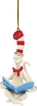 Lenox Dr. Seuss Cat in the Hat Christmas Hanging Ornament | porcelain with gold cord for hanging | collectible gift for dr. seuss fans | 4 inch, gift for women, holiday decor