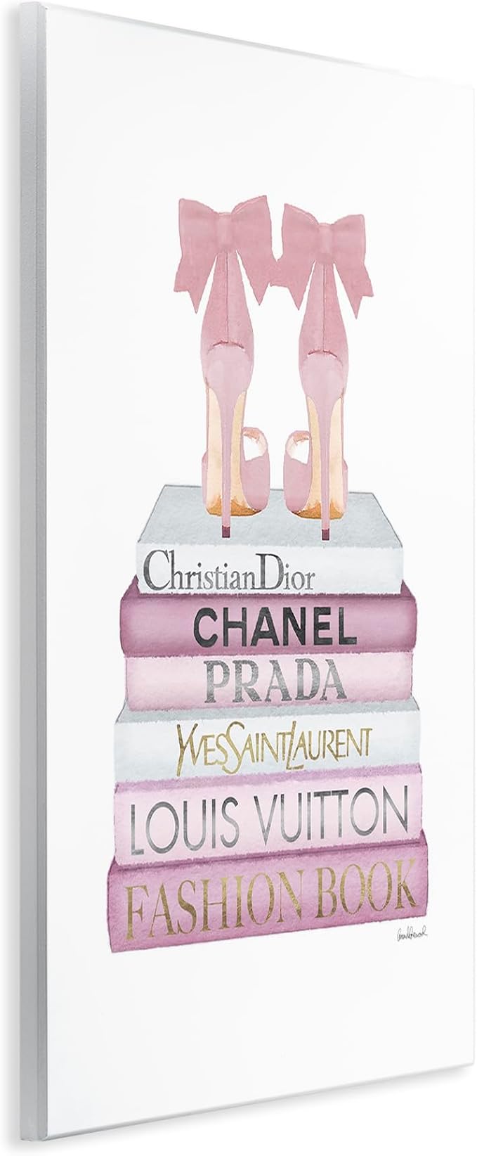 Glam Heels and Books Still Life, 10 x 15 Inch Mounted Print on Wall Plaque | Stupell Industries · By Amanda Greenwood · Ready to hang · Made in USA