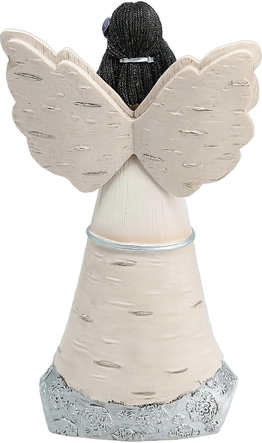 Pavilion Gift Company 82433 Bless This Home 6 Inch Ebony Angel Figurine, Cream