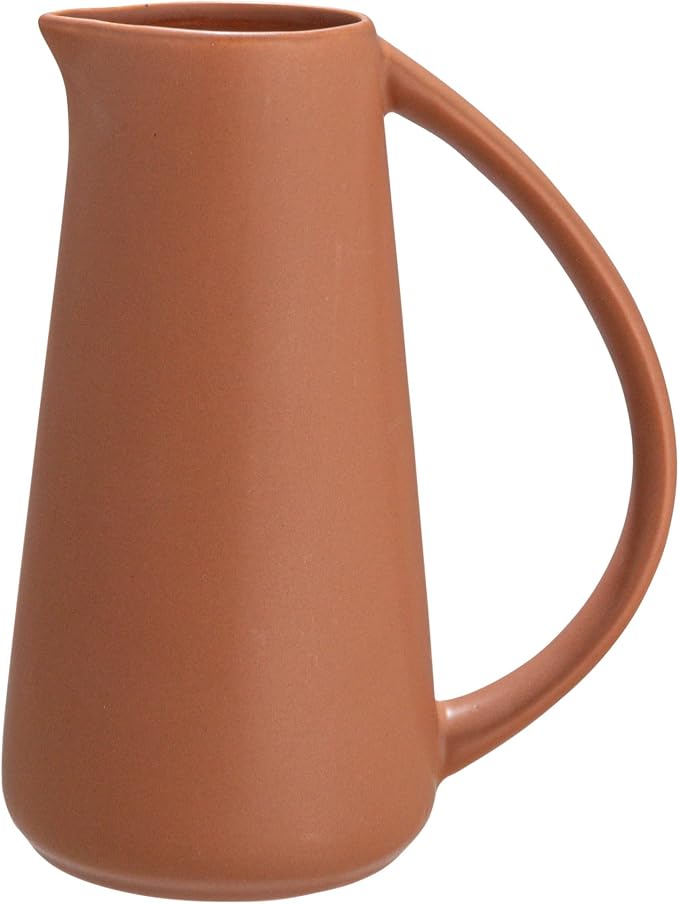Bloomingville Modern Stoneware Pitcher, Matte Terracotta