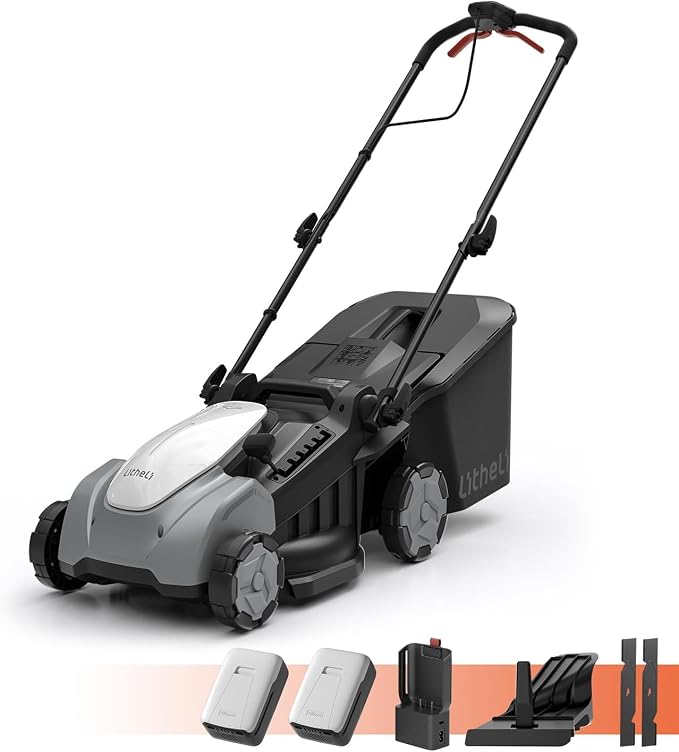Litheli 40V 16 Inch Lawn Mower,Cordless and Lightweight,2x5Ah Battery Included