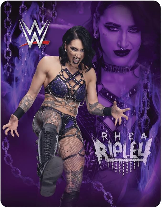 WWE Rhea Ripley Main Event Champions Bedding Super Soft Throw Blanket, 46 in x 60 in, (Official Licensed Product) By Franco Collectibles