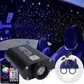 AZIMOM 16W 450pcs 0.03in 6.5ft Sound Activate Starlight Headliner Kit End Glow Fiber Strands, Fiber Optic Starlight Light Music Mode Remote APP Control Car Use Home Headliner Lighting Decoration