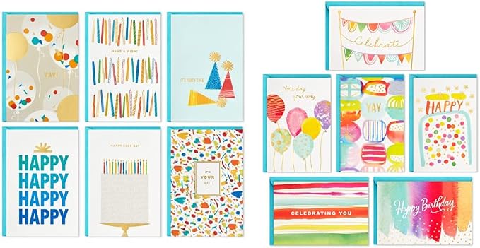 Hallmark Birthday Cards Assortment, 36 Cards with Envelopes & Birthday Cards Assortment, 36 Cards with Envelopes