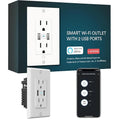 Smart in Wall Outlet, Standard Electrical Outlets with 2 USB Ports & 2 Plugs, Work with Alexa Google Home 15 Amp Outlet ETL FCC for Home Office | Tamper-Resistant, No Hub Required, 2.4G WiFi Outlet, Works with Alexa/Google Home, Kitchen/Bedroom/Office,...