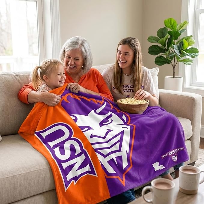 Proformance Home NCAA Northwestern State Demons Endzone Ultra Soft Tailgate Throw