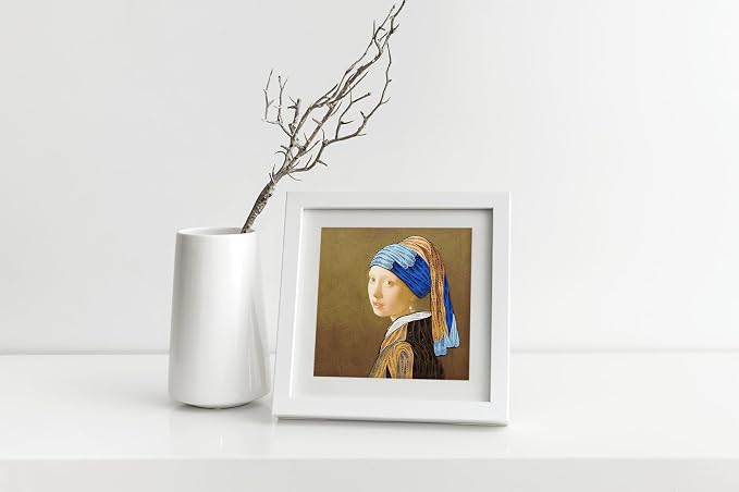 Johannes Vermeerâ€™s Girl with a Pearl Earring (1665) Quilling Art Greeting Card - Design Greeting Card for Birthday, Valentine's Day, Mothers Day, Spring, Fathers Day, Graduation, Wedding,