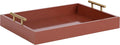Kate and Laurel Lipton Decorative Modern Rectangular Tray, 16.5 x 12.25, Red and Gold, Chic Serving Tray for Storage, Organization, and Display