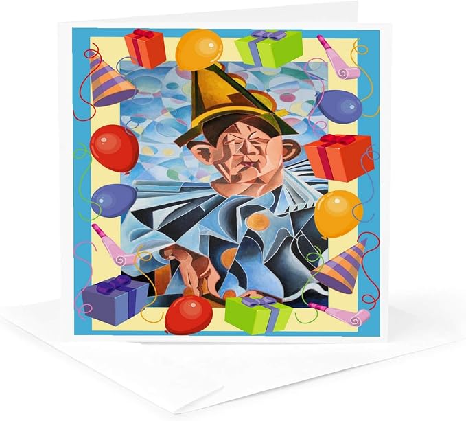3dRose 8 x 8 x 0.25 Inches Birthday Clown Birthday Clown Party Clowning Around Circus clown Greeting Cards, Set of 12 (gc_78757_2)