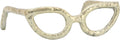 Cateye Glasses Decorative Object – Aluminum Sculpture Modern Home Decor Ornament – Shelf Styling & Coffee Table Decor for Bathroom, Office & Living Room – 7"x3", Gold