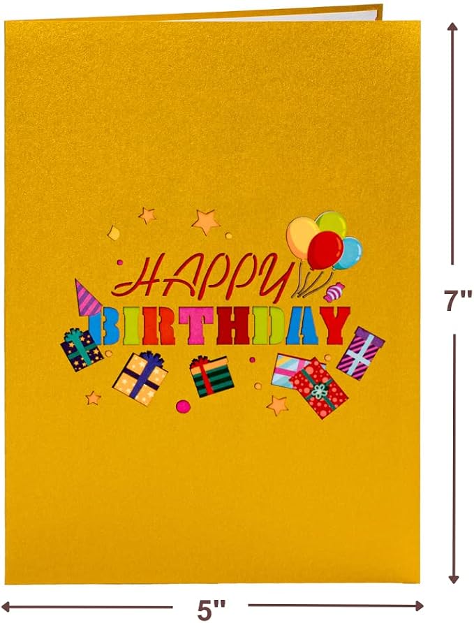 Paper Love Birthday Pop Up Cards 2 Pack - Includes 1 Happy Birthday Astronaut and 1 Happy Birthday, For Adults or Kids -5" x 7" Cover - Includes Envelope and Note Tag