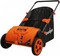 Grasstigon 21-Inch Manual Push Lawn Sweeper, Leaf Collector for Grass Clippings, Leaves & Debris, Leaf Picker Upper with Large 3.64 ft³ Hopper, Durable Wheels, Orange & Black