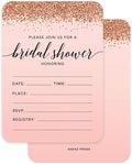 Andaz Press Blush Pink and Rose Gold Glitter Elegant Party Collection, 5x7-inch Invitations with Envelopes, Bridal Shower, 24-Pack, Double Sided Printing, Heavy Card Stock, Includes Envelopes
