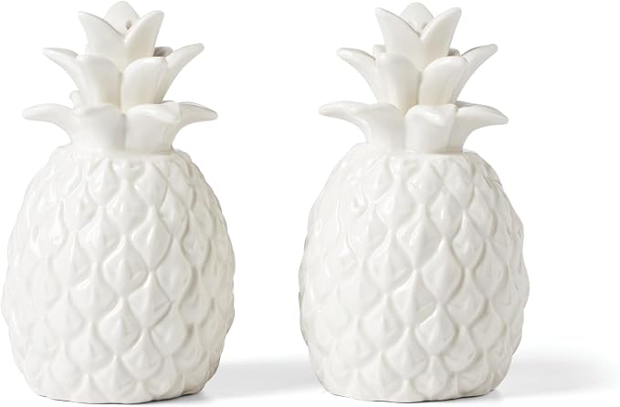 Lenox 893879 Wicker Creek Pineapple Salt & Pepper Set, 0.66, White