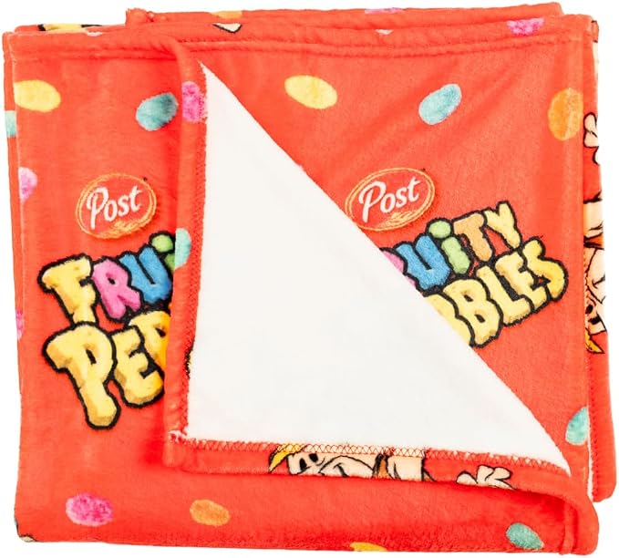 Fruity Pebbles The Flintstones Throw Blanket, Super Soft Cozy Plush Bedding, 46 x 60 Inches, (Officially Licensed Product) by Franco