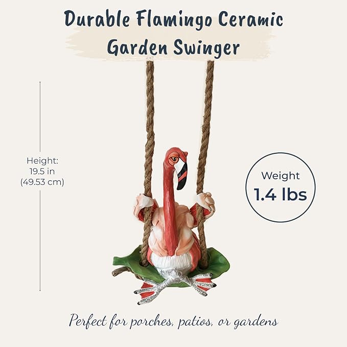 Blue Sky Ceramics Flamingo Garden Swinger, Multi (20487)