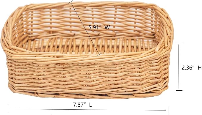 Rectangle small wicker baskets for sundries 3pcs storage bins