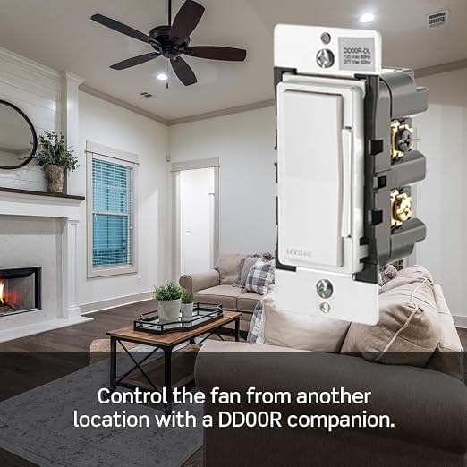 Leviton Decora Smart Fan Speed Controller, Z-Wave Plus, ZW4SF-1RW, White