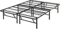 Amazon Basics Bed Frame with Storage, Foldable Metal Platform, Sturdy Steel, No Box Spring Needed, 14 inches High, Tool-Free Easy Assembly, Noise-Free, King Size, Black