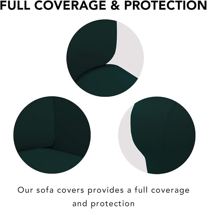 PureFit Stretch Oversized Couch Covers Fleece Sofa Slipcovers Deep Teal | 1-Piece Sofa Cover Washable Soft Couch Protector, Couch Slipcover with Non Skid Foam and Elastic Bottom for Kids, Dogs