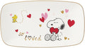 Lenox Peanuts Snoopy Valentine's Day Porcelain Serving Tray | dishwasher safe, microwave safe | 13.75 x 7.75 inch | collectible gift for snoopy fans | 1.1 inch, food tray