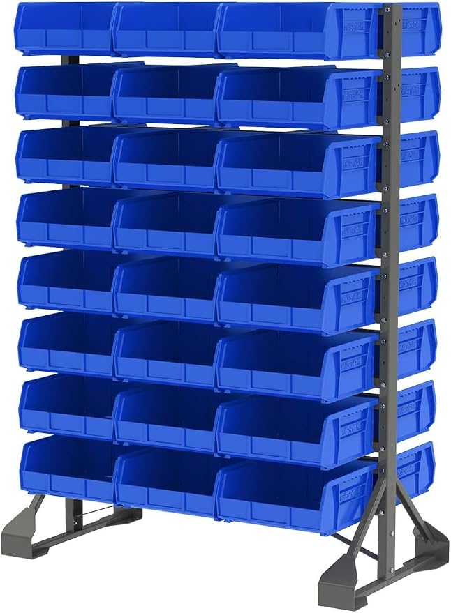 Akro-Mils 30235 AkroBins Plastic Storage Bins, 11"x11"x5", Blue, 6-Pack