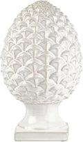Elements 6.54x6.54x10.94 Inch White Ceramic Pinecone Figurine Durable Design for Everyday Use in Home Kitchen Dining and Entertaining Settings