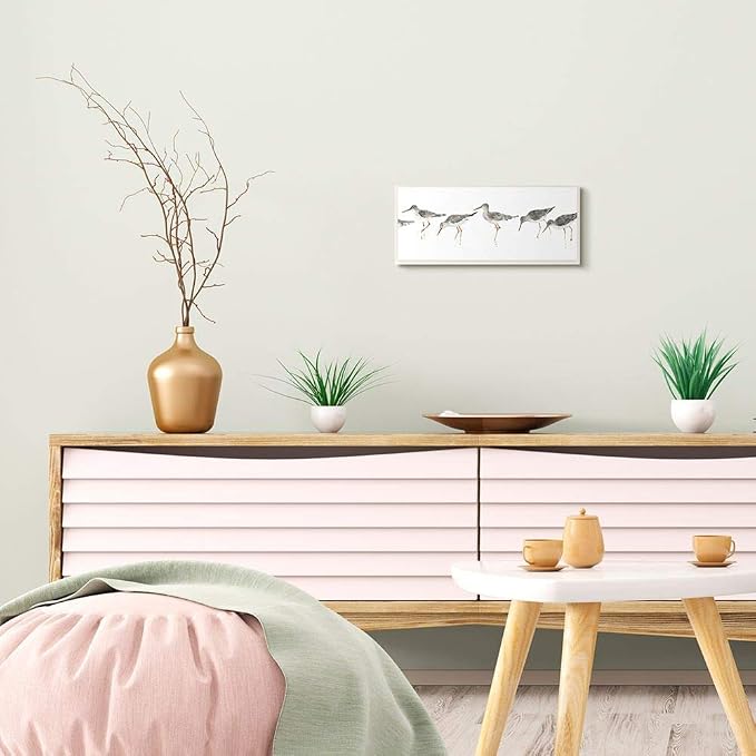 'Minimal Beach Bird Sandpipers'| Wall Plaque Art | Stupell Industries | 17 x 7 Inches, Easy to Hang and Sturdy, Made in USA, by Avery Tillmon