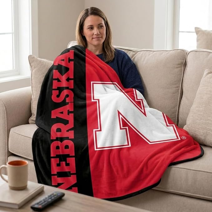 Proformance Home NCAA Nebraska Cornhuskers Endzone Ultra Soft Tailgate Throw