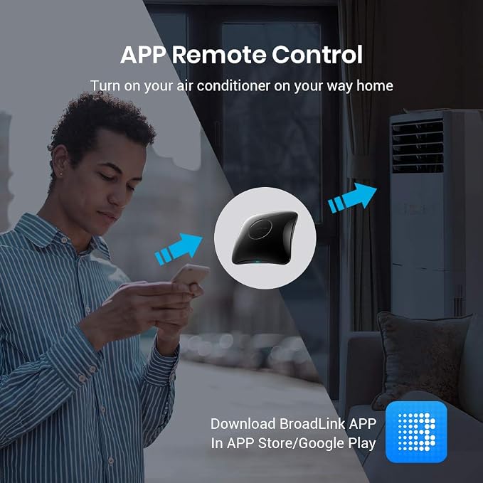 BroadLink RM4 pro IR RF Remote Control Hub with Sensor Cable - WiFi Smart Controller for Home Automation, TV, Ceiling Fan, Curtain Remote, Works with Alexa, Google Assistant, IFTTT, Siri