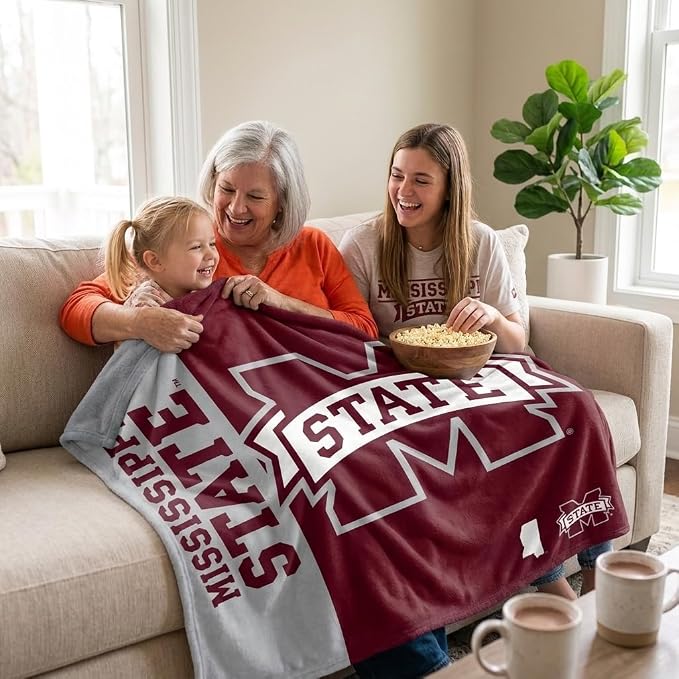 Proformance Home NCAA Mississippi State Bulldogs Endzone Ultra Soft Tailgate Throw