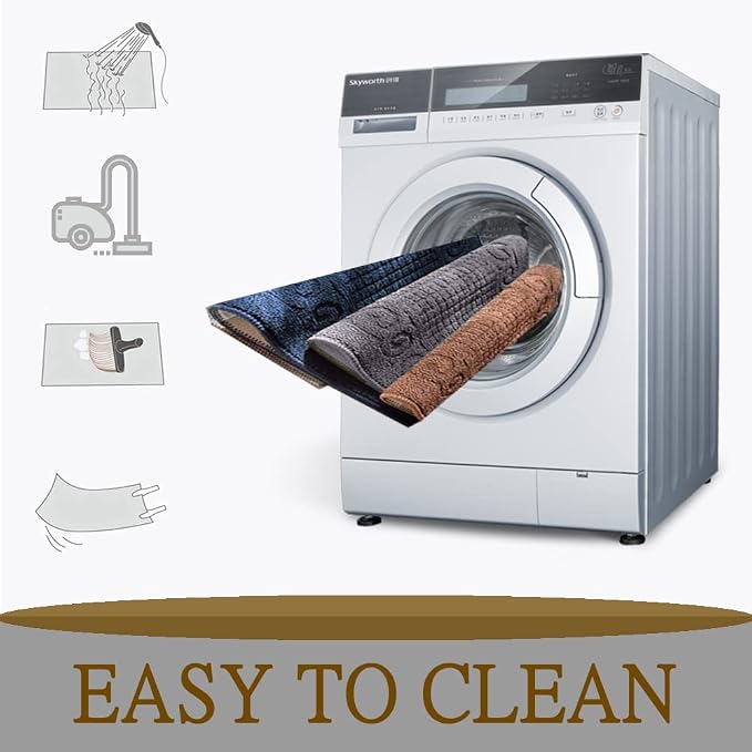 2 Pack Half Round Indoor Door Mat 18"X30",Non Slip Machine Washable Entryway Rug for Front/Back Outdoor,Half Circle Absorbent Low Profile Entrance Kitchen Floor Mat Doormat for Muddy and Paws-Grey…