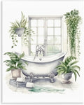 Lush Greenery Bathtub Window, 11 x 14 Inch Mounted Print on Wall Plaque | Stupell Industries · By Lettered and Lined · Ready to hang once unboxed · Made in USA