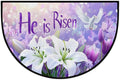 Easter White Lily He is Risen Half Round Door Mat Indoor Entrance Half Circle Area Rug Semi Circular Door Mat Half Moon Rug for Floor Bathroom Living Room Bedroom Kitchen Fireplace 24"x36",A-02