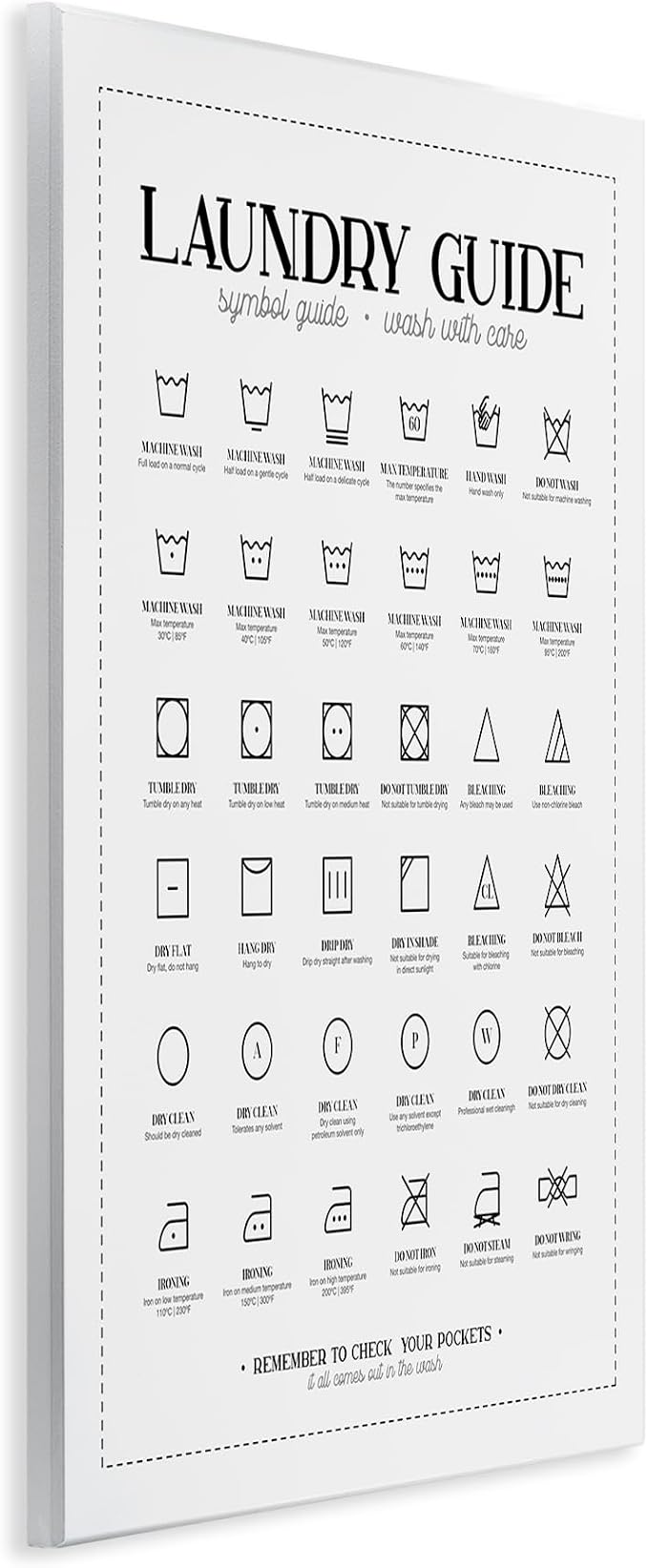 Laundry Room Symbol Guide, 10 x 15 Inch Mounted Print on Wall Plaque | Stupell Industries · By Andrea Jasid Grassi · Ready to hang · Helpful typography and symbols art · Made in USA