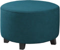 H.VERSAILTEX Ottoman Cover Stretch Ottoman Slipcover Round Ottoman Storage Cover Folding Stool Covers Furniture Protector Cover for Footrest Ottoman Fit Dia 20" - 23", Deep Teal