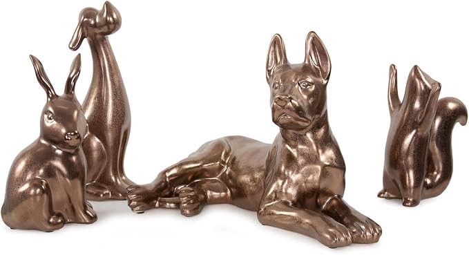 Howard Elliott Collection Chipmunk Sculpture, Antique Brass Ceramic Figurine with Metallic Finish, Decorative Accent for Shelf, Table & Living Room Home Decor Display, 7.25 x 4.5 Inch