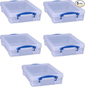 Really Useful Box Stackable Box, Clear (5 Pack)