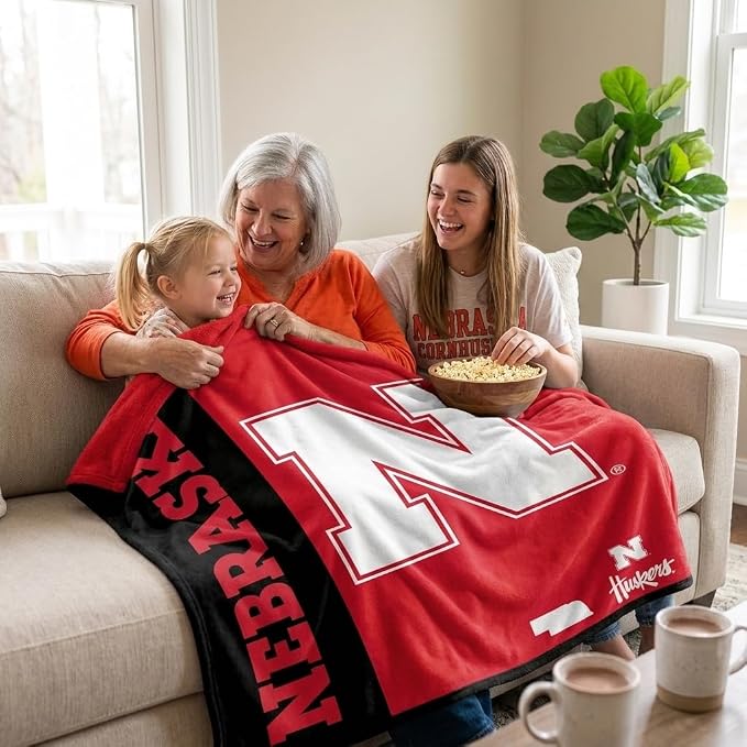 Proformance Home NCAA Nebraska Cornhuskers Endzone Ultra Soft Tailgate Throw