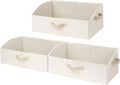 StorageWorks Trapezoid Storage Bins, Linen Closet Organizers and Storage, Fabric Clothes Closet Bins, Shelf Baskets, Clothing, Toys, Towels, Large, Beige, 3-Pack