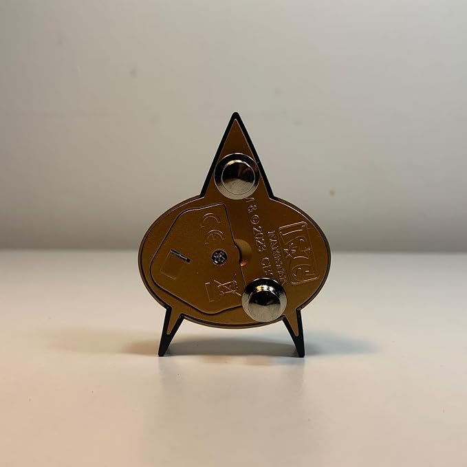 FAMETEK Star Trek The Next Generation Chirping Communicator Badge, TNG ComBadge NON BLUETOOTH Version, Star Trek Memorabilia, Gifts and Collectibles