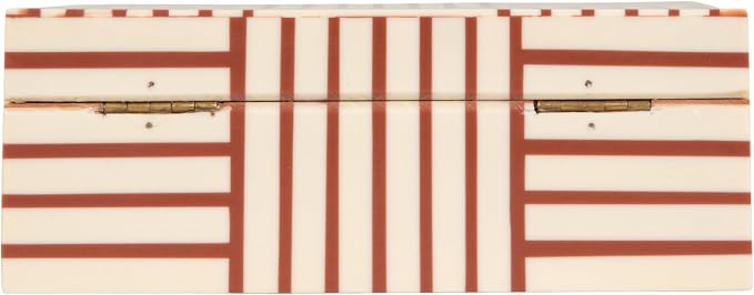 Bloomingville Terracotta & White Striped Resin Storage Box