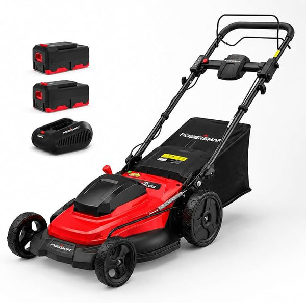 20" Self Propelled Cordless Lawn Mower,40V 2x4.0 Ah Battery Lawn Mower with Dual Battery Slots & Steel Deck, 3-in-1 Walk-Behind Mower (Bagging/Mulching), Space Saving Foldable