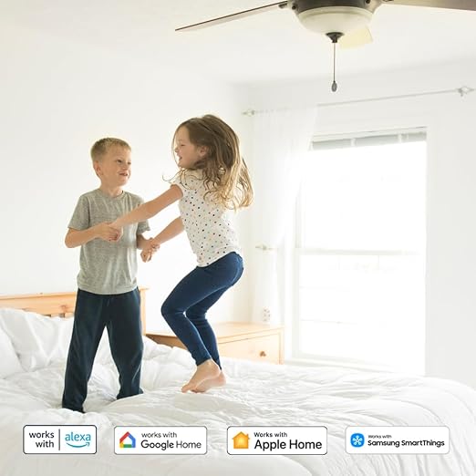 Leviton Decora Smart Fan Speed Controller,Wi-Fi 2nd Gen,Neutral Wire Required,Works with My Leviton,Alexa,Google Assistant,Apple Home/Siri&Wired or Wire-Free 3-Way,D24SF-1RW,White (Pack of 2)