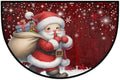 Santa Claus Half Round Door Mat Semi Moon Rug Fireplace Carpet Area Rugs | Christmas Santa Claus Non Slip Absorbent Half Circle Mat Carpet for Indoor Outdoor Patio Kitchen Bathroom Entryway Home Decor