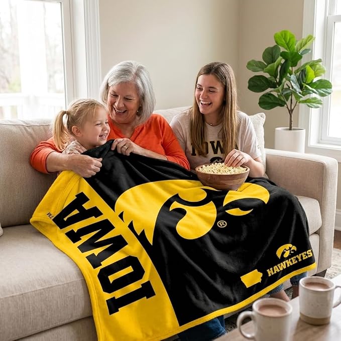Proformance Home NCAA Iowa Hawkeyes Endzone Ultra Soft Tailgate Throw