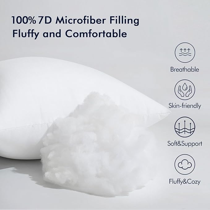 MIULEE Throw Pillow Insert Premium Pillow Stuffer Sham Square Form for Decorative Cushion Bed Couch Sofa 21x21 Inch